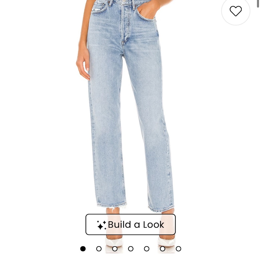 Agolde Light Wash Straight Leg Jeans - Picture 1 of 7